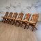 Sillas plegables holandesas Mid-Century de madera con asientos Rush de De Volharding, años 50. Juego de 6, Imagen 1