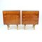 Mid-Century Bedside Tables in Mahogany and Black Glass, 1960s, Set of 2 1