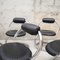 Vintage Italian Stainless Steel and Leather Chairs, 1970, Set of 6, Image 2