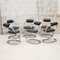 Vintage Italian Stainless Steel and Leather Chairs, 1970, Set of 6, Image 1