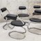 Vintage Italian Stainless Steel and Leather Chairs, 1970, Set of 6, Image 6