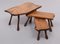 Tavolini ad incastro con tronco d'albero intagliati a mano, 1965, set di 3, Immagine 1