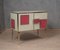 Credenza Mid-Century in vetro color magenta e crema e ottone, Italia, inizio XXI secolo, Immagine 7