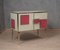 Mid-Century Italian Magenta and Cream Glass and Brass Sideboard, 2000s, Image 7