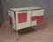 Mid-Century Italian Magenta and Cream Glass and Brass Sideboard, 2000s, Image 8
