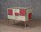 Mid-Century Italian Magenta and Cream Glass and Brass Sideboard, 2000s 4