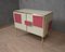 Mid-Century Italian Magenta and Cream Glass and Brass Sideboard, 2000s 9