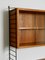 Mueble de pared de cuerdas de teca con armario con puertas correderas de vidrio y dos estantes de Nisse Strinning, años 60, Imagen 13