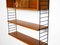 Teak String Wall Unit with Sliding Glass Door Cabinet and Two Shelves by Nisse Strinning, 1960s, Image 7