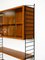 Teak String Wall Unit with Sliding Glass Door Cabinet and Two Shelves by Nisse Strinning, 1960s, Image 8
