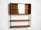 Teak String Wall Unit with Sliding Glass Door Cabinet and Two Shelves by Nisse Strinning, 1960s 3