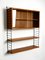 Teak String Wall Unit with Sliding Glass Door Cabinet and Two Shelves by Nisse Strinning, 1960s, Image 4