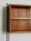 Mueble de pared de cuerdas de teca con armario con puertas correderas de vidrio y dos estantes de Nisse Strinning, años 60, Imagen 14