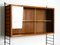 Mueble de pared de cuerdas de teca con armario con puertas correderas de vidrio y dos estantes de Nisse Strinning, años 60, Imagen 11
