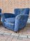Blue Velvet Armchairs, 1940s, Set of 2 9