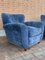 Blue Velvet Armchairs, 1940s, Set of 2 10