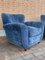 Blue Velvet Armchairs, 1940s, Set of 2, Image 10