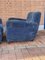 Blue Velvet Armchairs, 1940s, Set of 2 6
