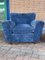 Blue Velvet Armchairs, 1940s, Set of 2 17
