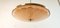 Brass Suspension Light with Double Salmon Pink Glass Shade 14