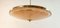 Brass Suspension Light with Double Salmon Pink Glass Shade 20