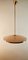 Brass Suspension Light with Double Salmon Pink Glass Shade 3