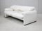 Maralunga Sofa in White Leather by Vico Magistretti for Cassina, Italy, 1970s 1