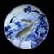 Large Blue & White Porcelain Carp Plate, Japan, 1880s, Image 3