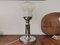 Large Portuguese Clear Glass Chromed Buffet Table Lamp, 1970s, Image 4