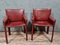 Cab 413 Armchairs in Oxblood Leather by Mario Bellini for Cassina, 1970, Set of 2 1