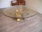 Tavolino da caffè Mid-Century in vetro dorato e acciaio forgiato, anni '60, Immagine 1
