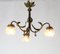Art Nouveau 3-Light Chandelier in Patinated Brass, 1900s, Image 3