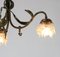 Lampadario Art Nouveau a tre luci in ottone patinato, inizio XX secolo, Immagine 6