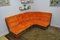 Modulares Sofa aus Cord in Orange & Braun, 1970er, 4er Set 4