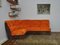 Divano modulare in velluto a coste arancione e marrone, anni '70, set di 4, Immagine 1