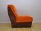 Canapé Modulable Orange et Marron en Corduroy, 1970s, Set de 4 14