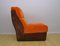 Orange & Brown Corduroy Modular Sofa, 1970s, Set of 4, Image 14