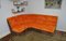Orange & Brown Corduroy Modular Sofa, 1970s, Set of 4 3