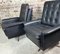 Vintage German Pivoting Chairs in Black Leather and Chrome Feet, 1960s, Set of 2 6