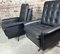 Vintage German Pivoting Chairs in Black Leather and Chrome Feet, 1960s, Set of 2, Image 6