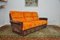 Orange & Brown Corduroy Modular Sofa, 1970s, Set of 3 3