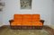 Sofá modular de pana en naranja y marrón, años 70. Juego de 3, Imagen 1