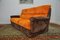 Sofá modular de pana en naranja y marrón, años 70. Juego de 3, Imagen 6