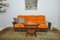 Sofá modular de pana en naranja y marrón, años 70. Juego de 3, Imagen 8
