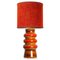 Red Orange Floor Lamp with Silk Lampshade by Hustadt Ker, 1970 1