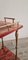 Red Lacquered Goatskin Bar Cart by Aldo Tura, 1975 3