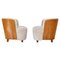 Modern Scandinavian Sheepskin and Pear Tree Easy Chairs attributed to Rolf Engströmer, 1934, Set of 2 1