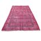 Distressed Turkish Over-Dyed Pink Rug in Wool, 1970s 5