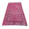 Distressed Turkish Over-Dyed Pink Rug in Wool, 1970s 3