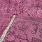 Alfombra turca envejecida de lana sobreteñida en rosa, años 70, Imagen 4